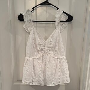 White Eyelet Women's Top
